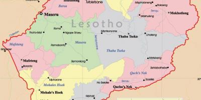 De kaart van Lesotho