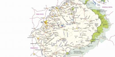 Kaart van Lesotho grens berichten